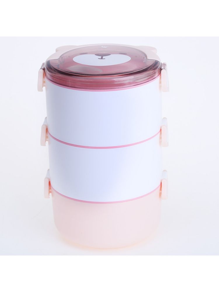 Kuber Industries Insulated Lunch Box With 3 Compartments100% BPA Free Pink-image-8