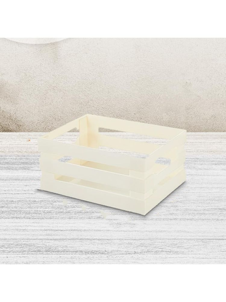 Kuber Industries Multipurpose Portable Small Storage BasketBox For Storage Without Lid (Beige)-image-38