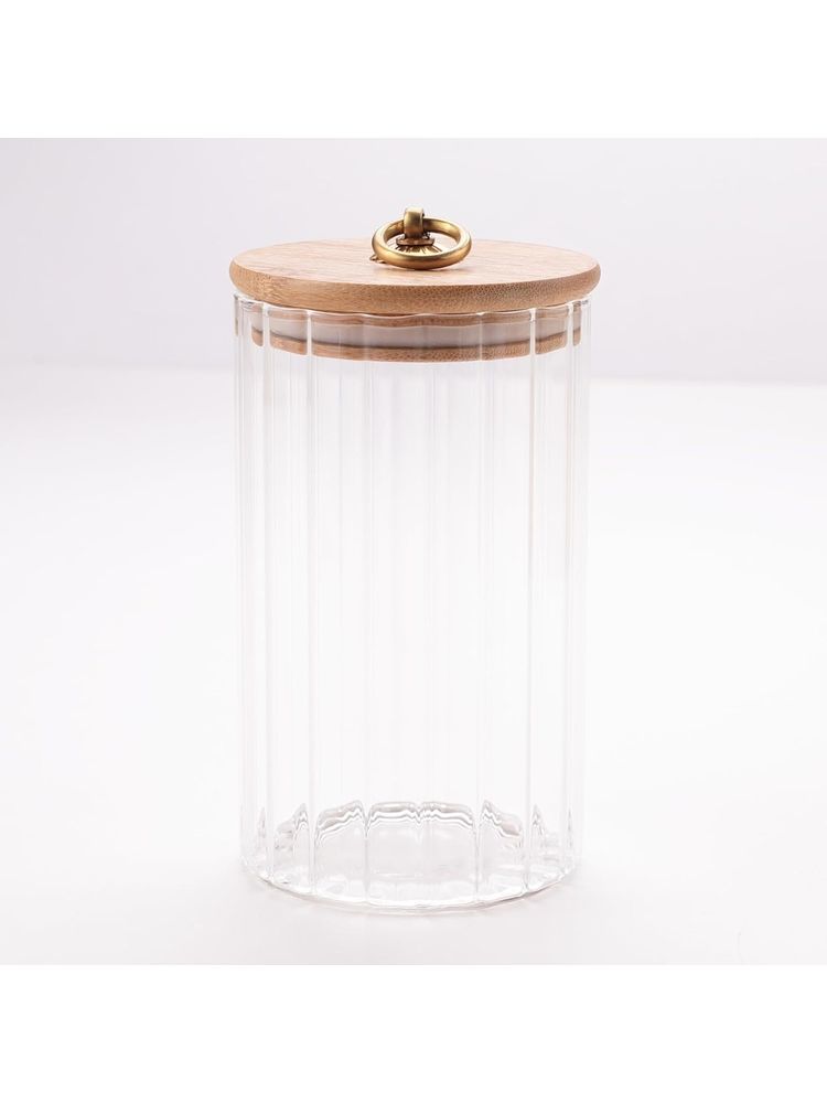 Kuber Industries Glass Jar Multi-Utility Kitchen Organizer Airtight Bamboo Lid 820 ML Transparent-picture-16
