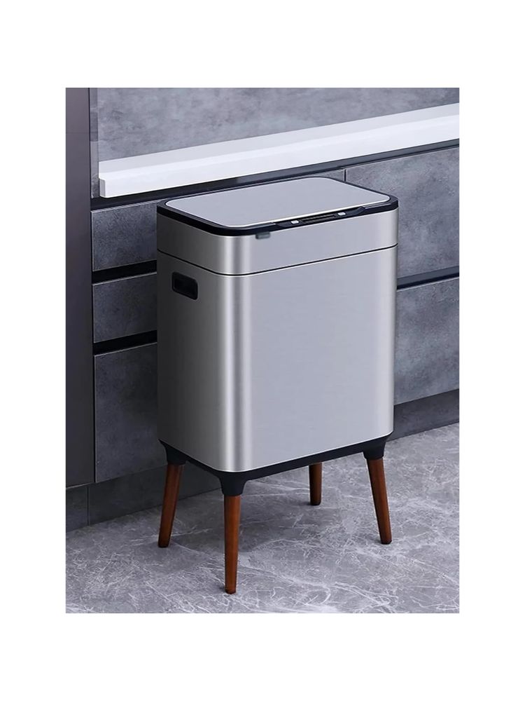 Kuber Industries Sensor Dustbin Dual Compartment Sensor Dustbin 13 LTR Silver-image-9