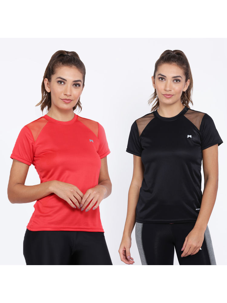 Muscle Torque Black And Red T-Shirt With Mesh At Back-Pack Of 2-picture-16