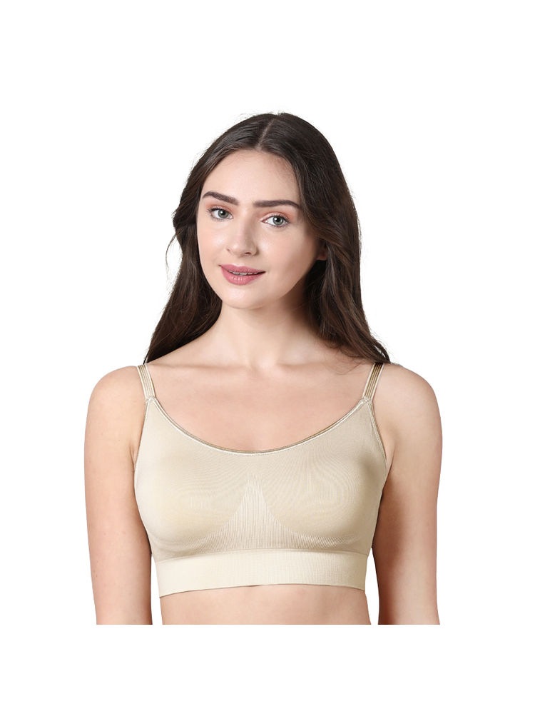Enamor F037 Ultra Smoothening No Pinch T-Shirt Bra - Padded Wirefree Full Coverage - Almond Skin-picture-37