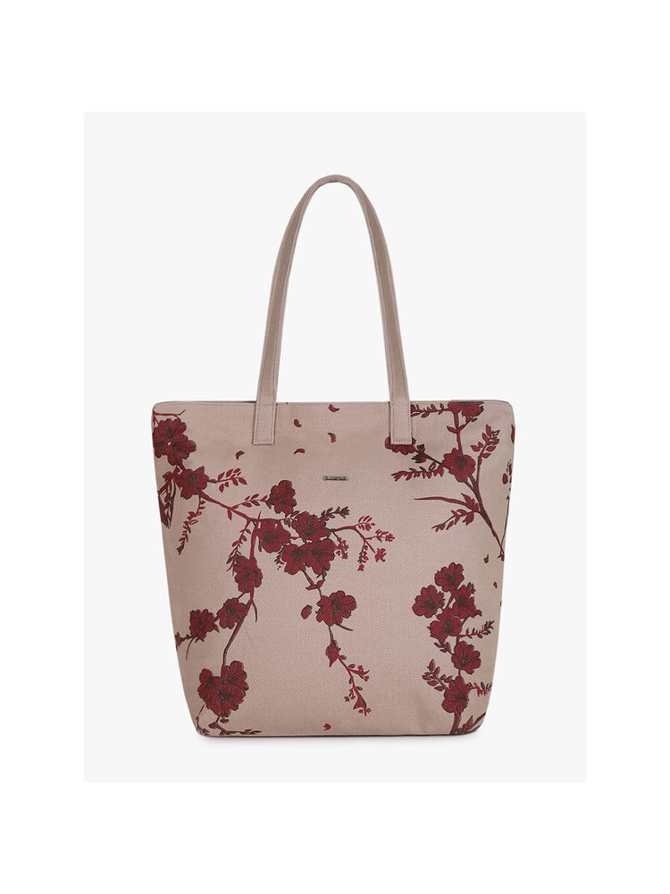 EcoRight Beige Floral Printed Organic Cotton Tote Bag-image-22
