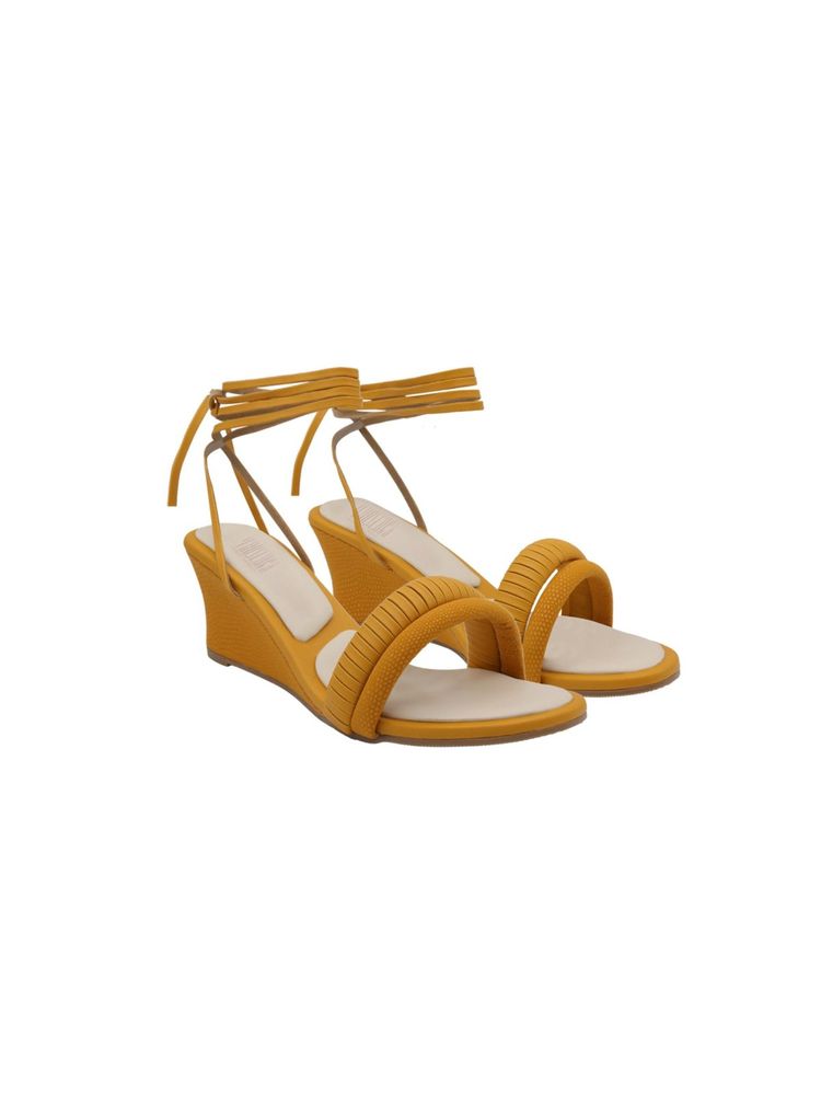 Veruschka By Payal Kothari Textured Orange Licorice Wedges-image-20