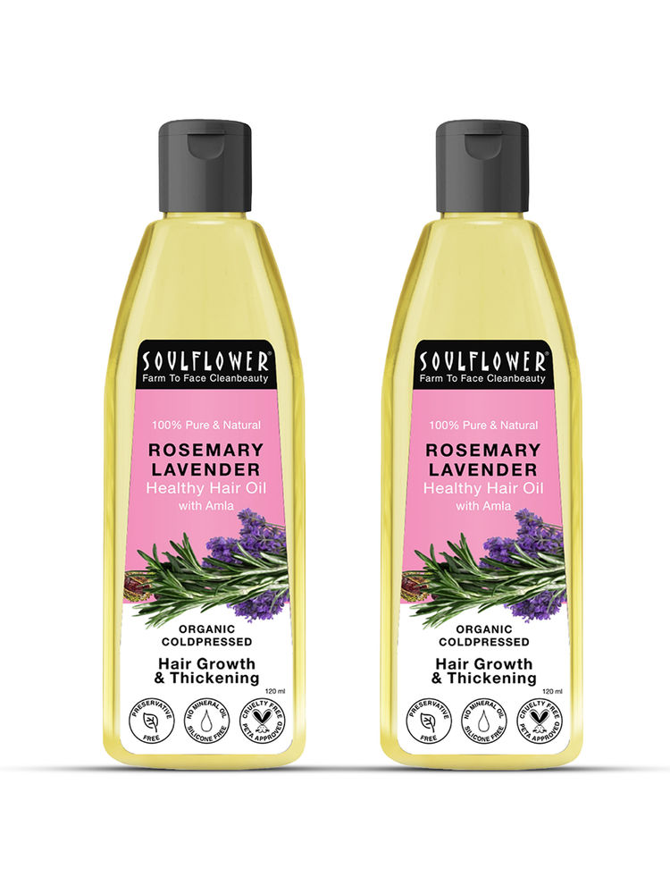 Soulflower Rosemary Lavender Hair Oil (Pack of 2)