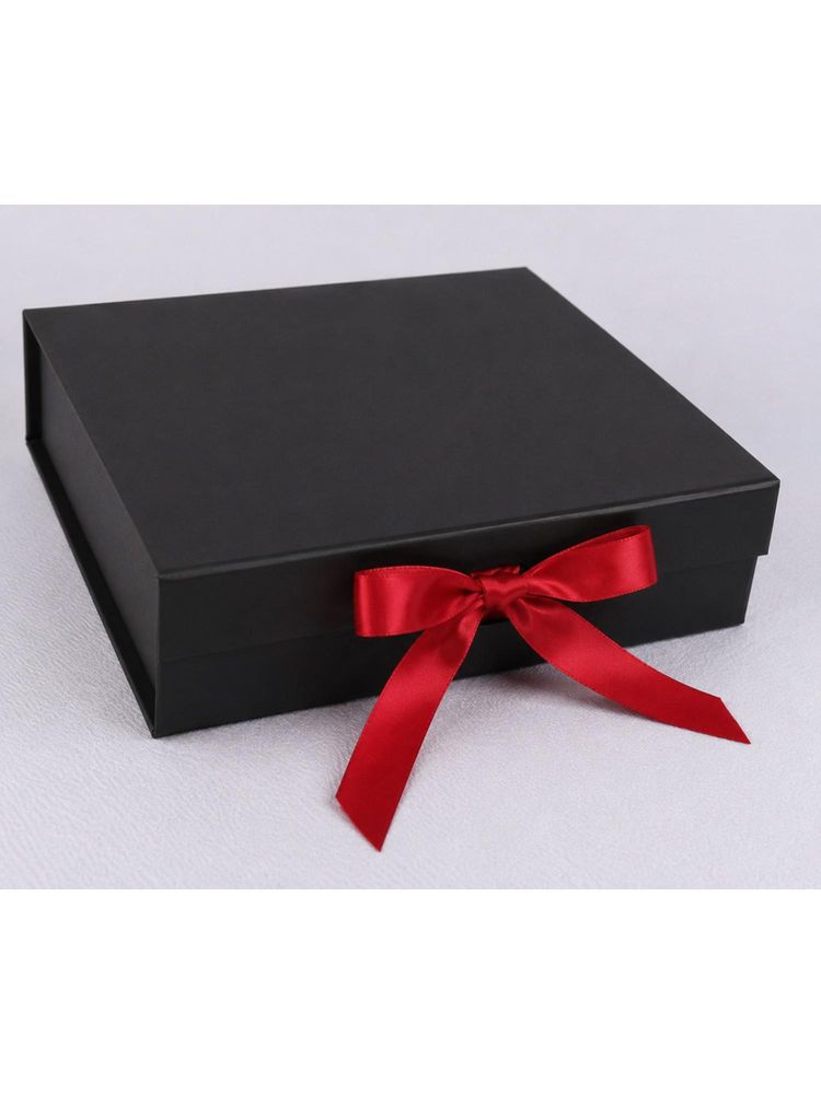 Awestuffs Large Black with Red Ribbon Elegant Folding Gift Boxes with Ribbon-picture-35