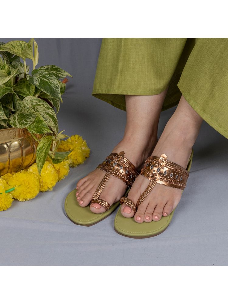 The Madras Trunk Bronze Kolhapuris-image-0