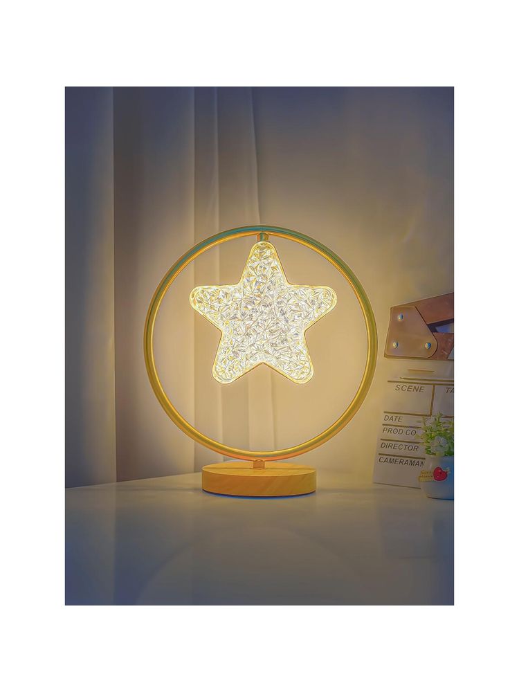 UMAI Dimmable Table Lamp W Wooden Base and Unique Star Shape-picture-37