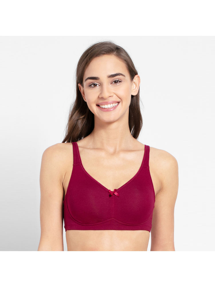 Jockey FE41 Wirefree Non Padded Cotton Elastane Full Coverage Everyday Bra - Beet Red-picture-41