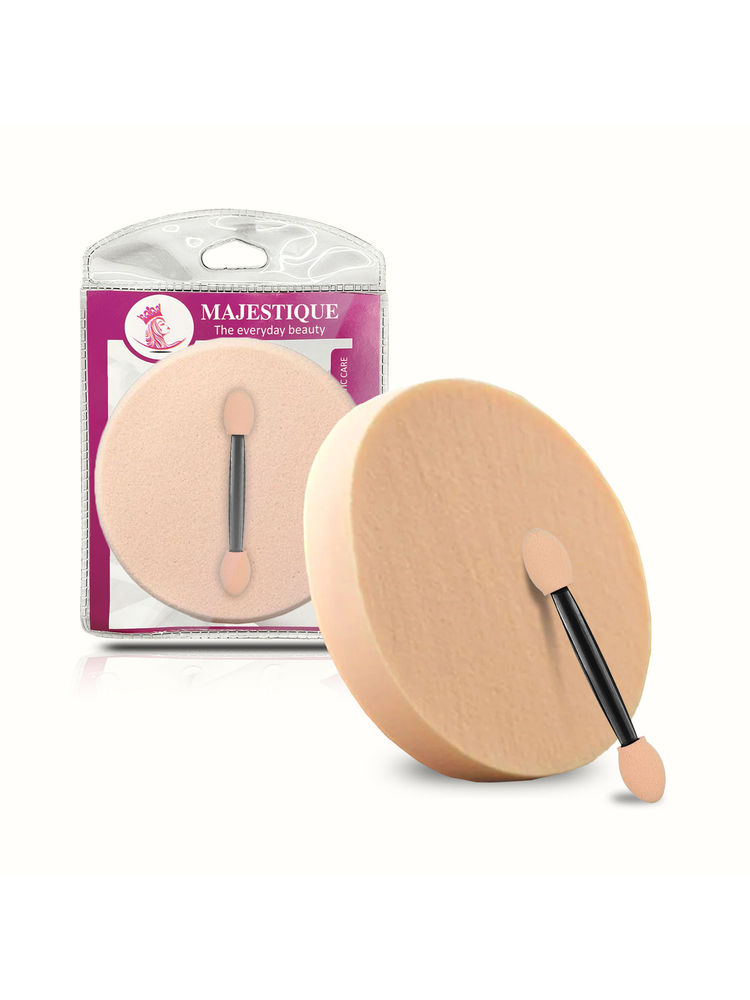Majestique Large Round Powder Puffs With Cosmetic Sticks, Washable Large Face Body - Color May Vary-picture-39