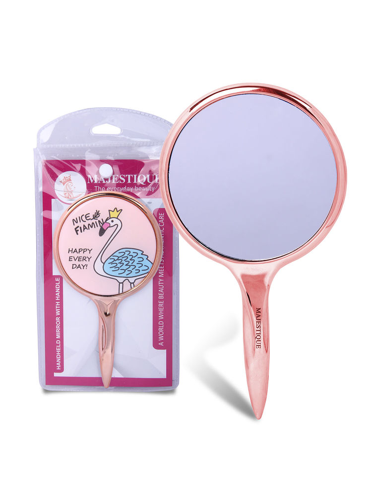 Majestique Beauty Mirror- Single Sided Mirror - Makeup Mirror With Handheld (Color May Vary)