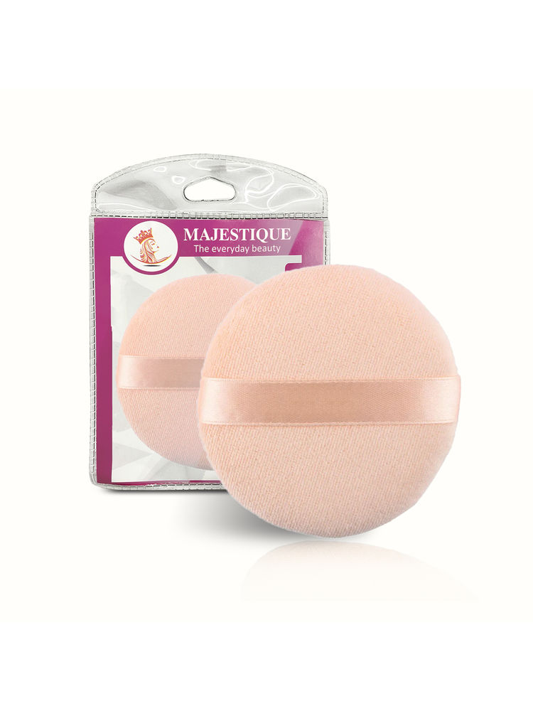 Majestique Flat Powder Puff - Soft Pink Face Pad - Color May Vary-image-31