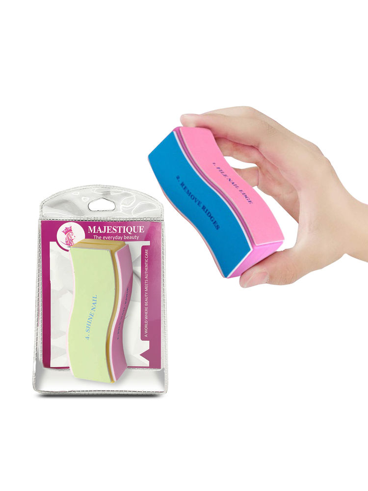 Majestique 4-Way Manicure Pedicure Board Emery, Buffer, Sanding Files, Nail Care - Color May Vary-image-2