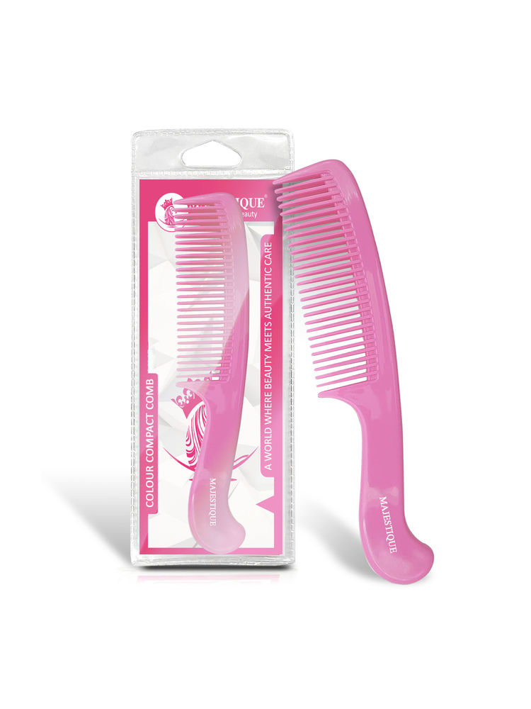 Majestique Handle Comb - Detangling Comb- Shampoo Comb for Hair - Color May Vary-image-46