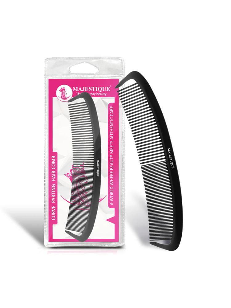 Majestique Extra Wide Tooth Comb - Detangling Comb, Shampoo Comb for Hair - Black-image-2