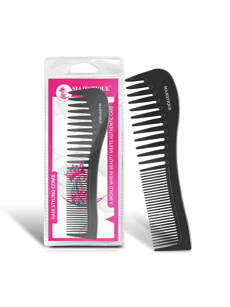 Majestique Professional 7.4 Inch Black Carbon Fiber Anti Static - Comb for All Hair Types-image-12