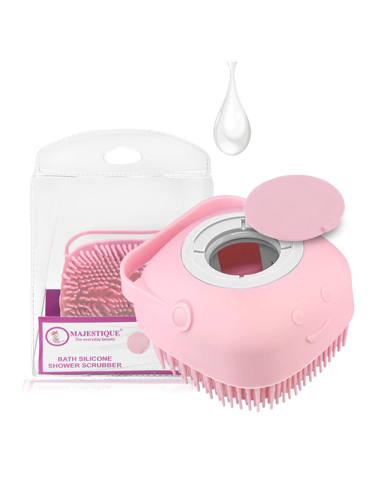 Majestique Bath Silicone Shower Scrubber Color May Vary