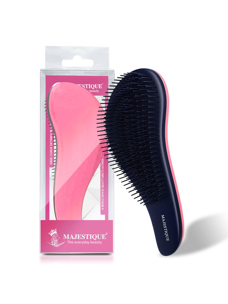 Majestique Wide Curve Detangling Hair Brush Styles Brush Color May Vary