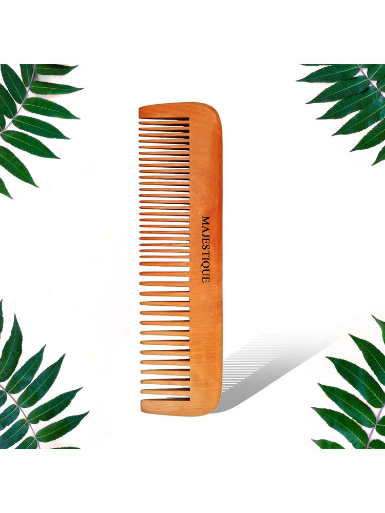 majestique Majestiquer Wooden Neem Comb - Hair & Beard Comb Anti-Static Comb for Men and Women-picture-27