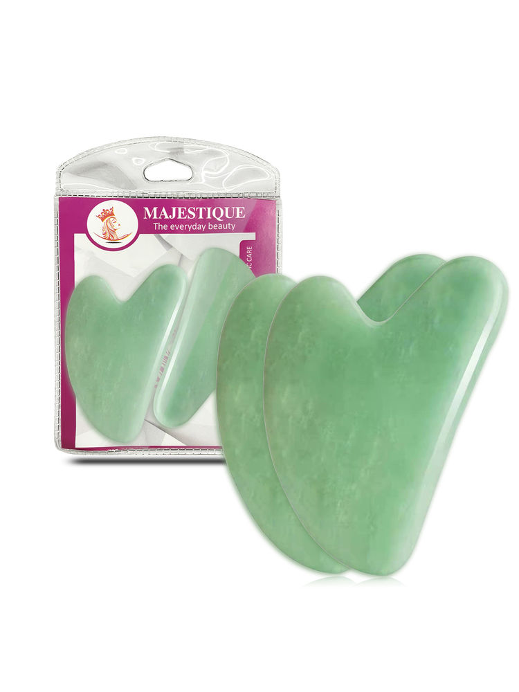Majestique 2Pcs Gua Sha Facial Tools, Natural Guasha Tool For Face - Color May Vary