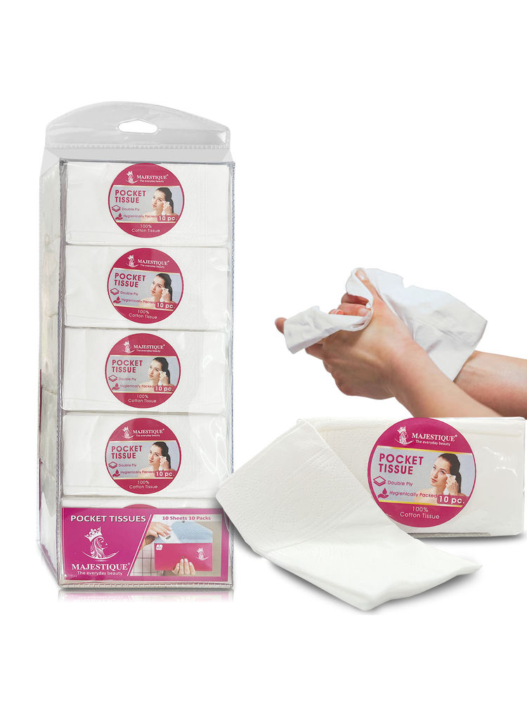 Majestique Mini Facial Pocket Tissues - Pack of 10