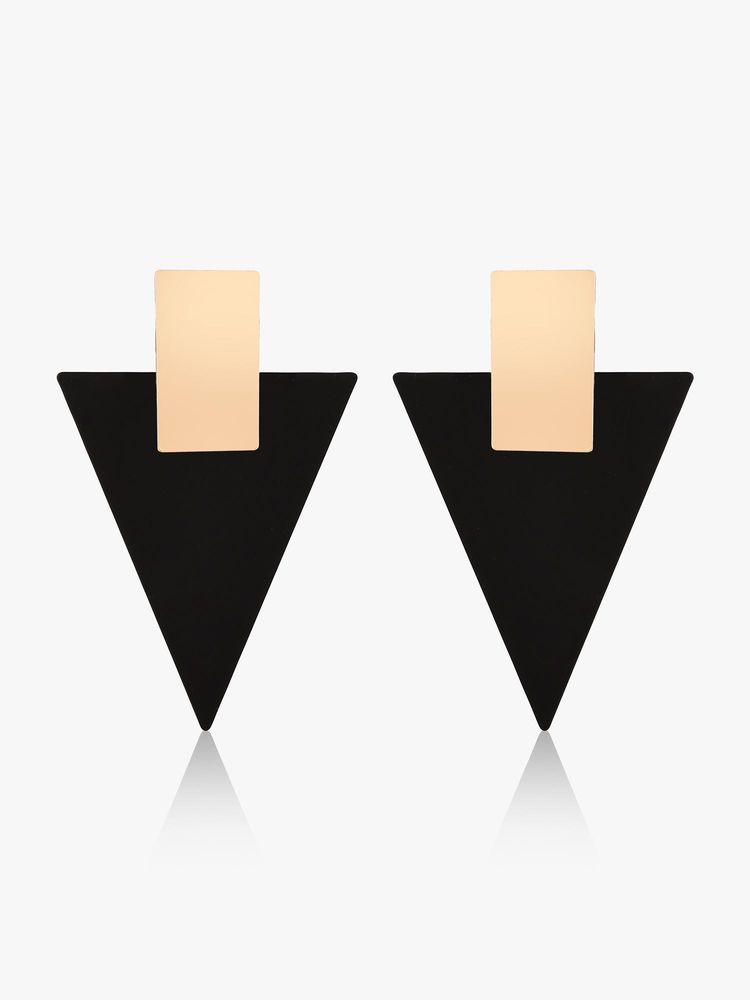 Kazo Black Bold Aura Statement Earrings-picture-17