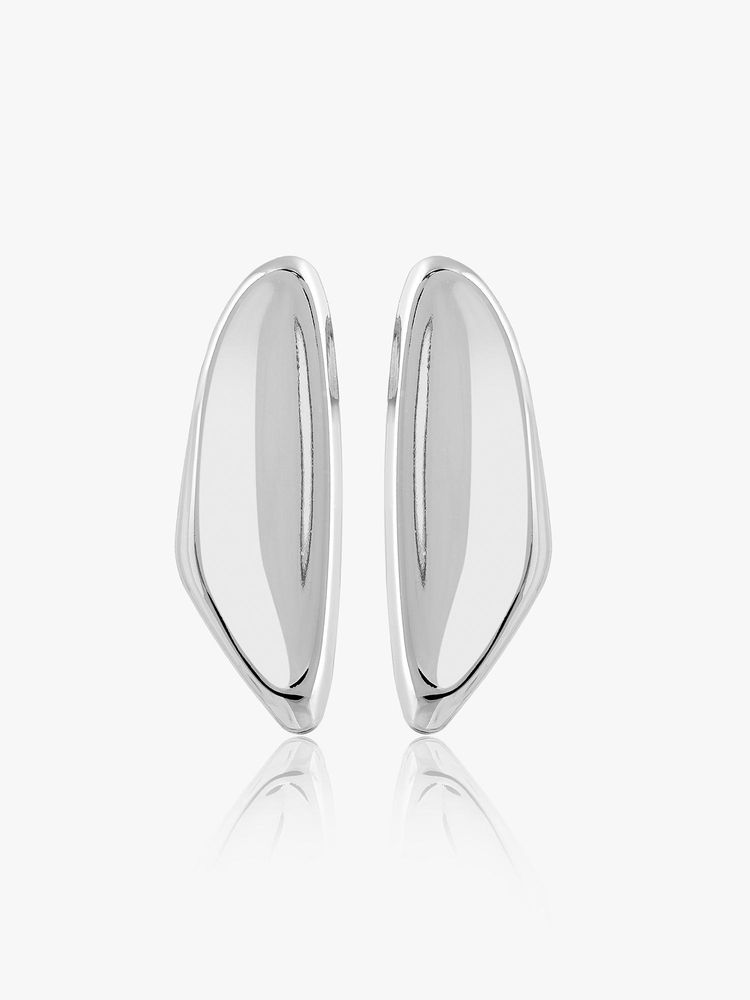 Kazo Silver Aureon Abstract Metallic Earrings-picture-11