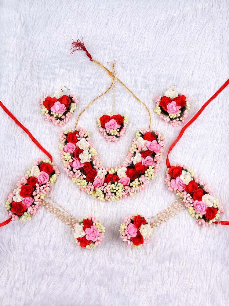 VIRAASI Women Red Contemporary Plastic Jewelry Set-picture-16