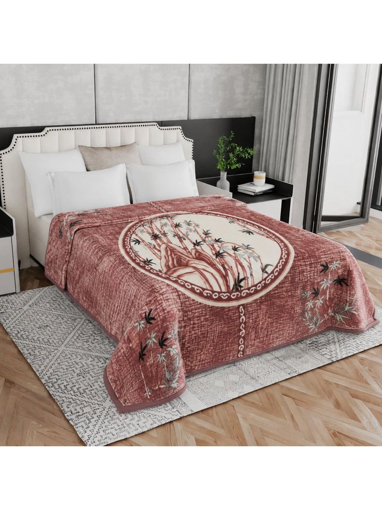Signature Double Bed Heavy Winter Blanket - Maroon-image-4