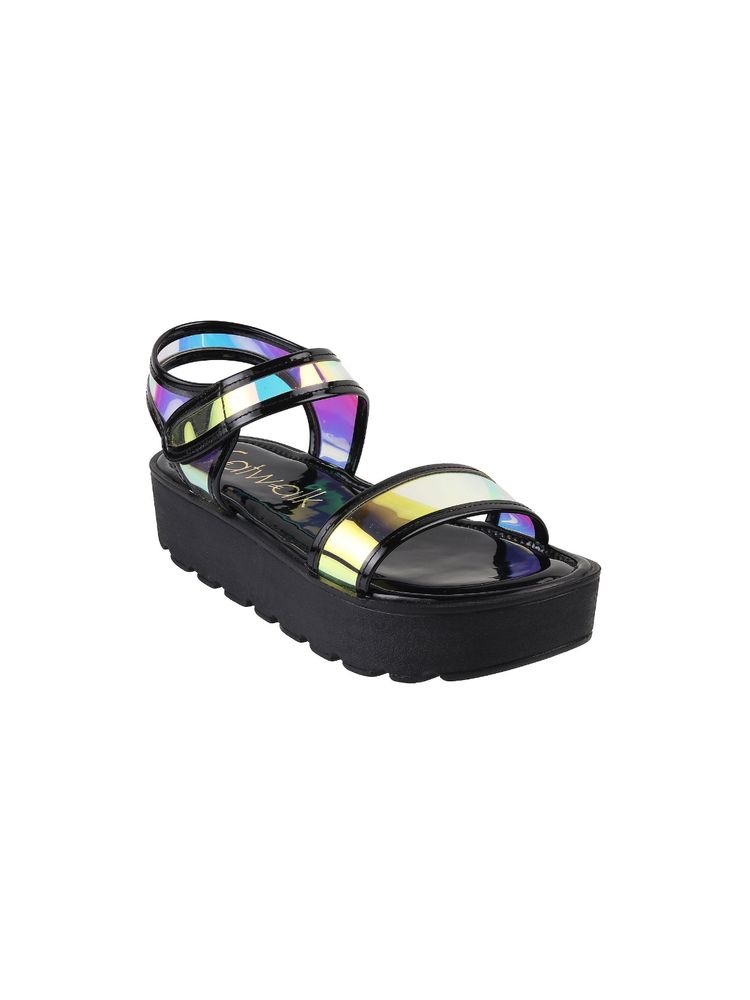 CATWALK Holographic Black Sporty Sandals-picture-19