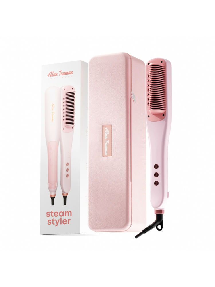 Alan Truman Steam Styler Hair Straightening Brush for thick, coarse and curly hair