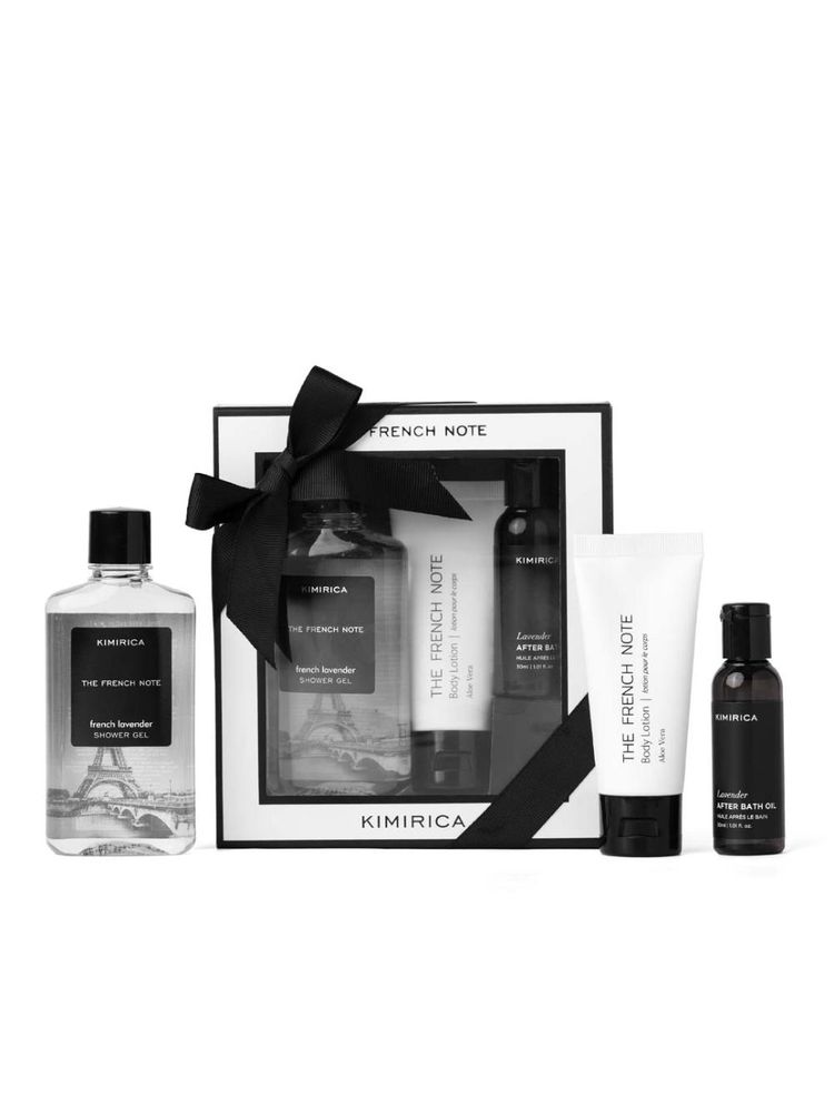 Kimirica The French Note Bath & Body Care Trio Gift Set - Shower Gel, Body Lotion & After Bath Oil