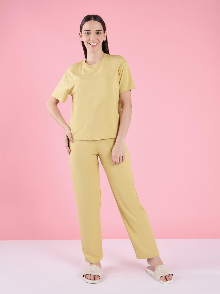 Sweet Dreams Womens Pyjama with Top Yellow-picture-38