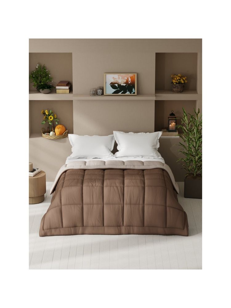 KOPA Reversible Double Bed Comforter (Feather Lite) Brown (Queen)-picture-17