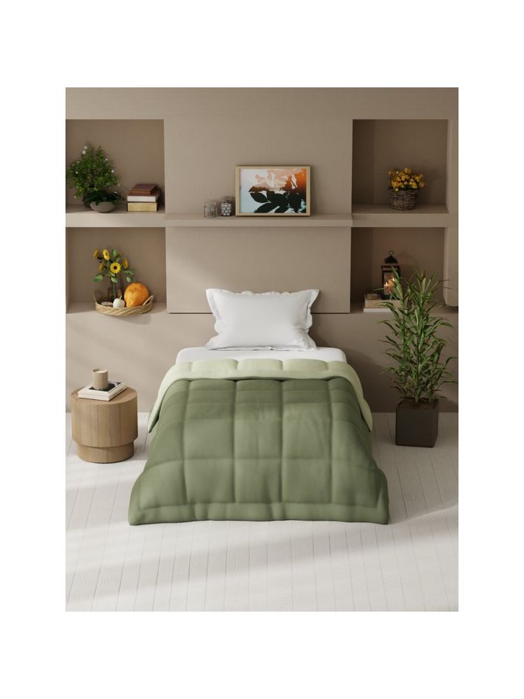KOPA Reversible Single Bed Comforter (Feather Lite) Sage Green (Single)-picture-10