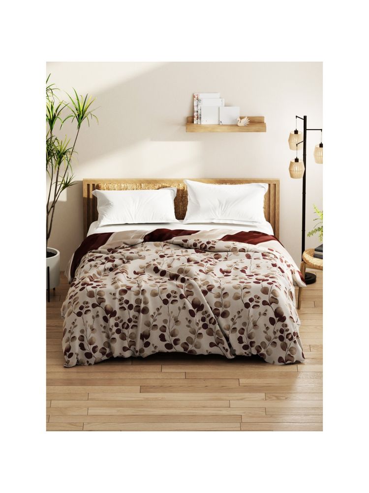KOPA Bamboo Micro Double Bed Comforter (Denim Cotton Feel) Floral-Brown (Queen)-image-29