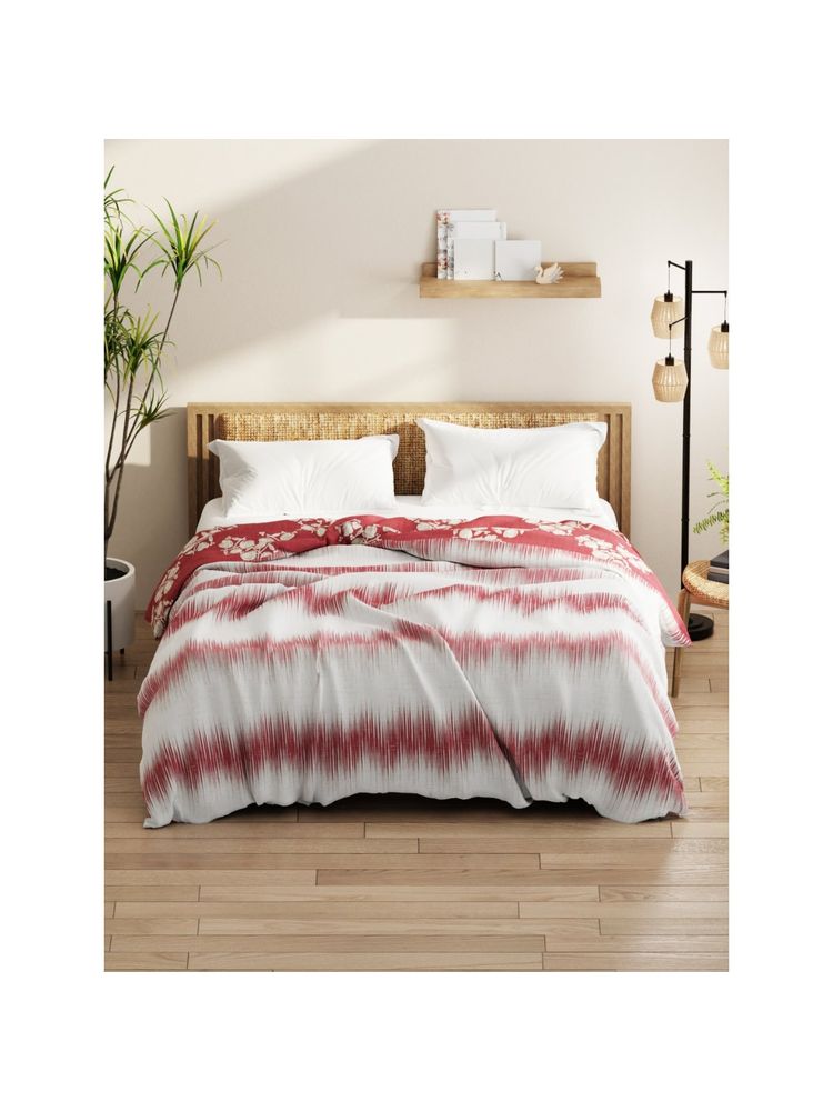 KOPA Microfiber Double Bed Comforter (Classic Cotton Feel) Abstract-Blush/Burgundy (Queen)-picture-1