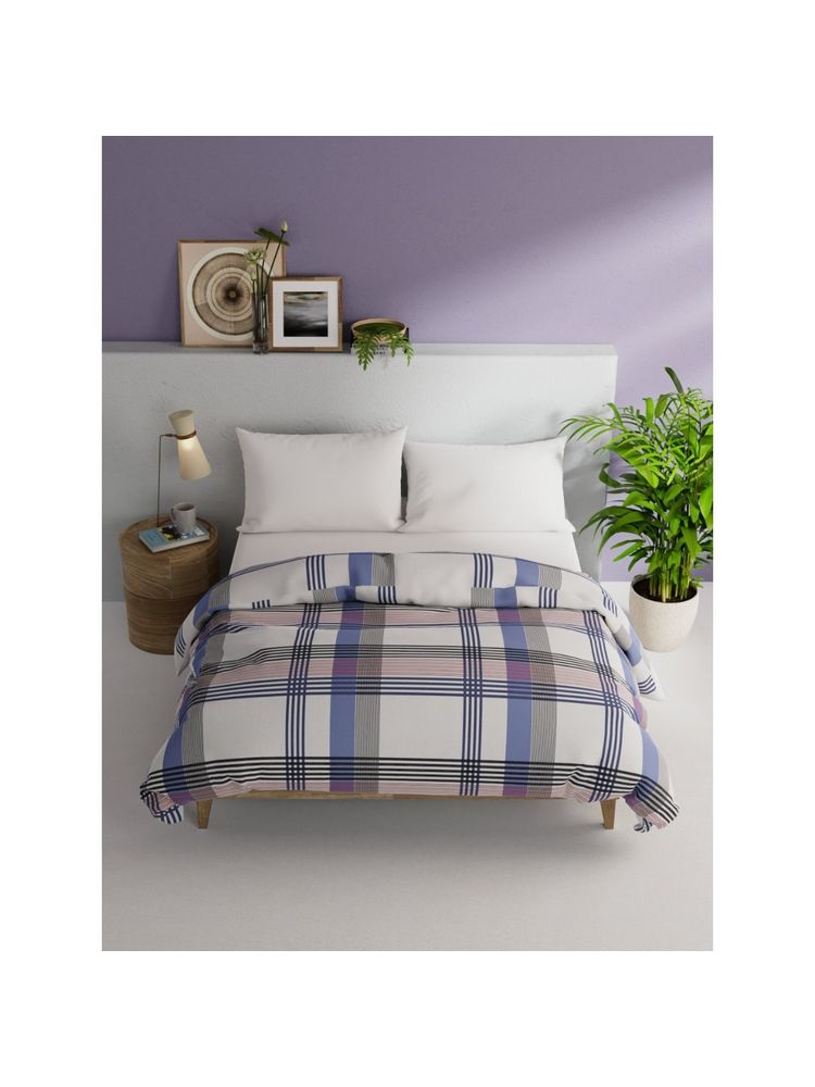 BIANCA Natural Cotton Fabric Double Bed Comforter (Victoria) Blue/White (Queen)-image-3