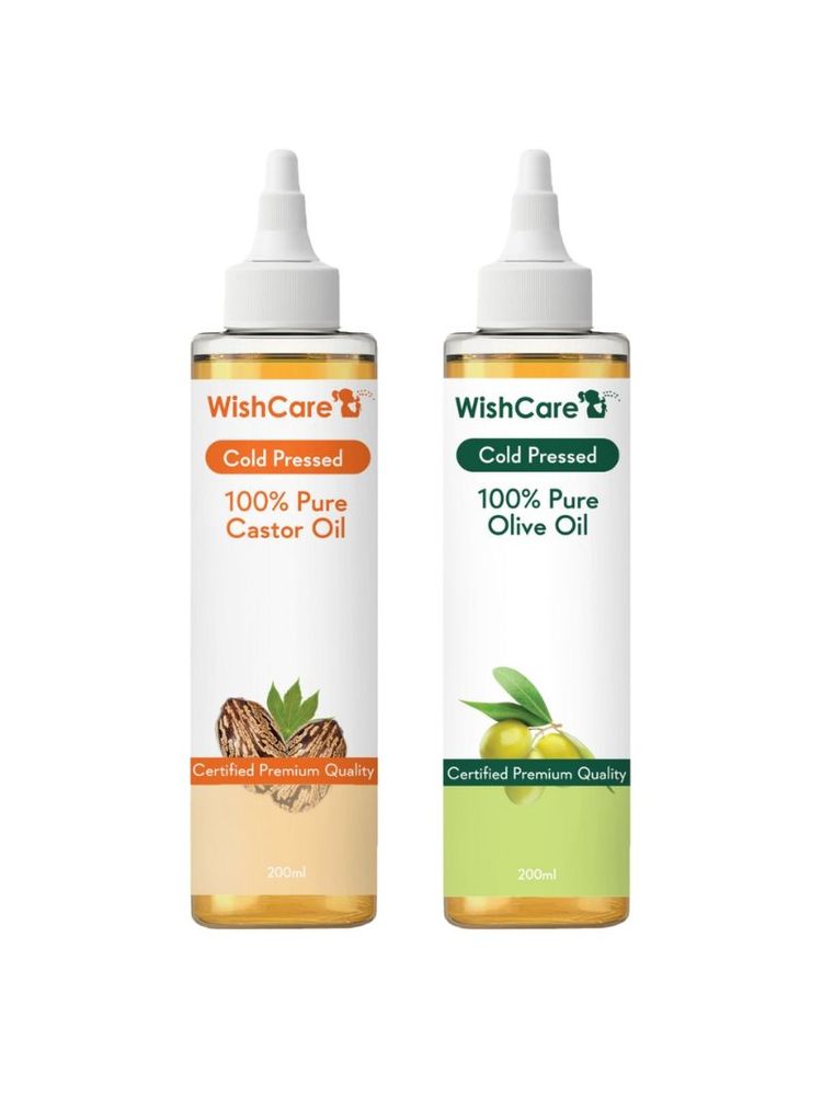 Wishcare 100% Pure Cold Pressed Castor Oil & Olive Oil
