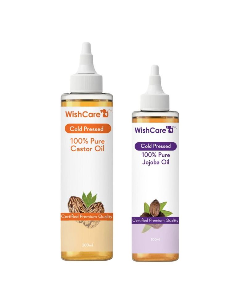 Wishcare Premium Cold Pressed Castor Oil & Cold Pressed Natural Jojoba Oil