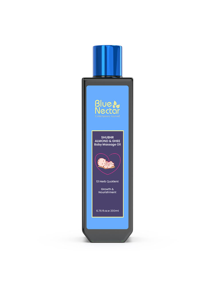 Blue Nectar Baby Massage Oil With Organic Ghee For Growth & Nourishment
