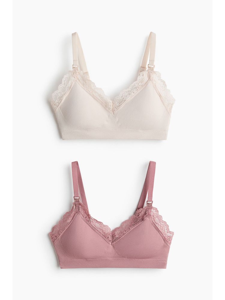 H&M Women Multi-Color Mama 2-Pack Padded Nursing Bras-picture-16