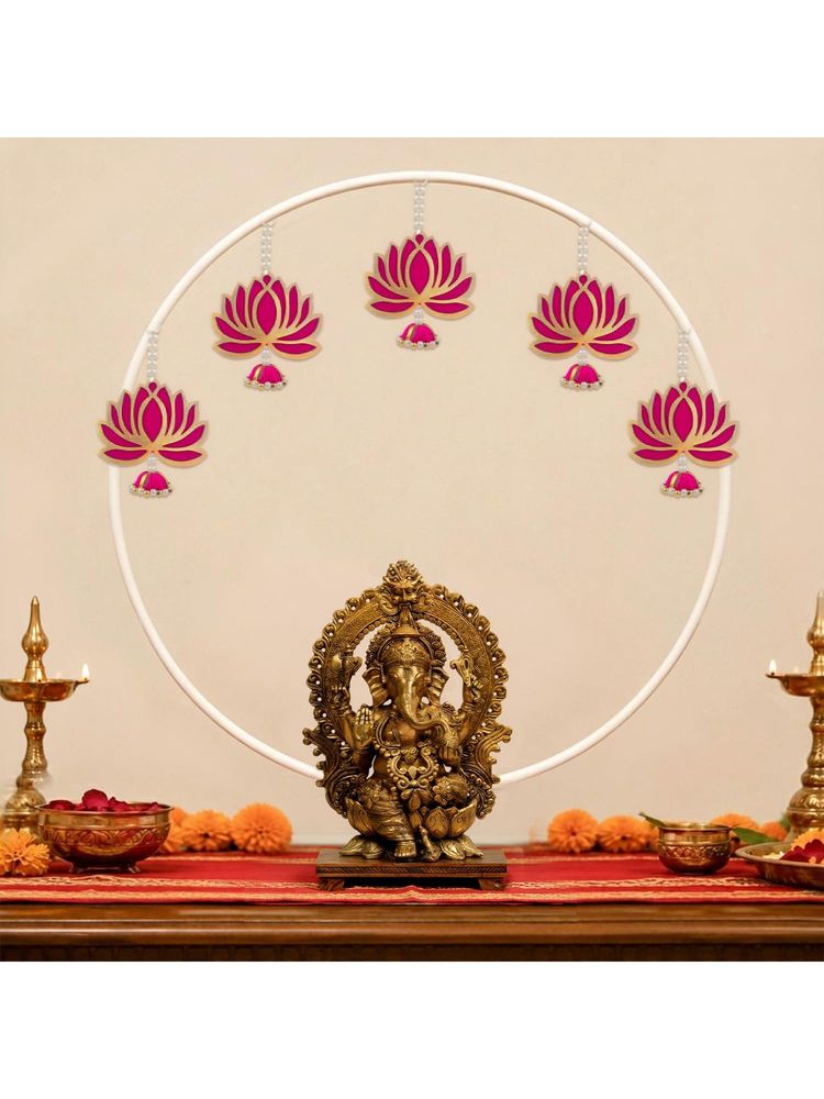 Special You Ganesh Chaturthi Kit With White Round Stand & Lotus Hangings-image-42