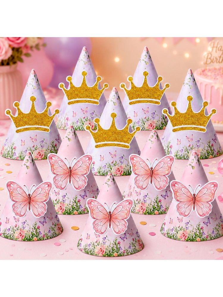 Special You Butterfly Birthday Caps For Kids With Butterfly & Crown Cutouts (10 Pcs)-picture-2