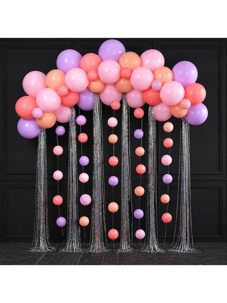 Special You Pastel Rainbow Birthday Kit With Multicolor Balloons & Silver Fringe Curtain (84 Pcs)-image-3