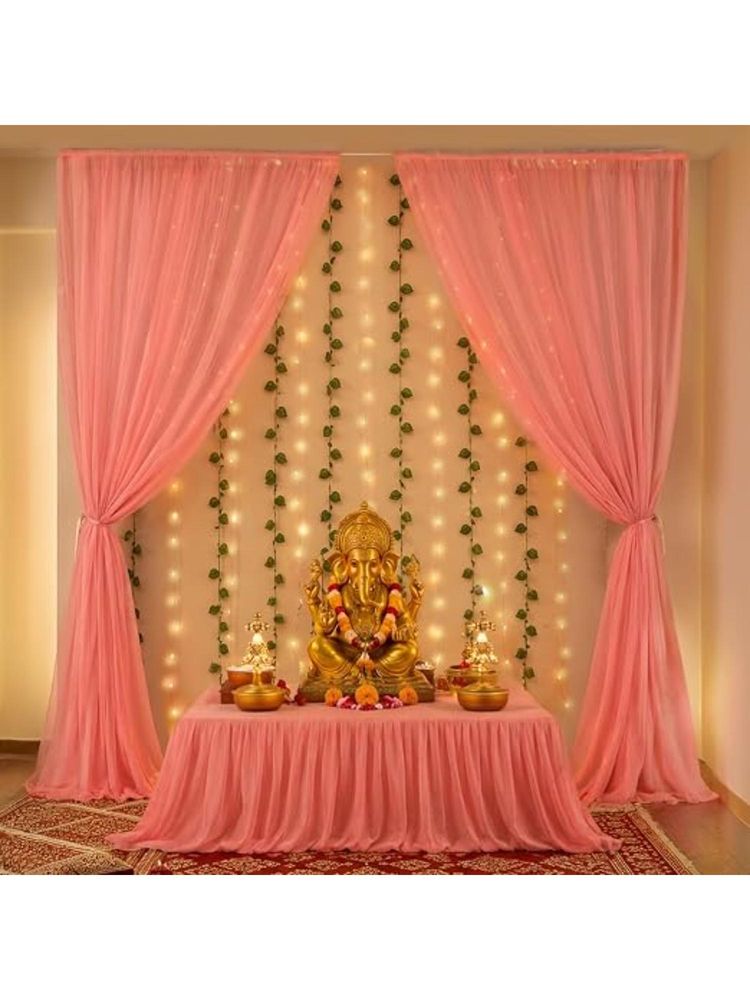 Special You Ganpati Kit With Curtain Backdrop, Green Vines & Marigold Garland-image-38