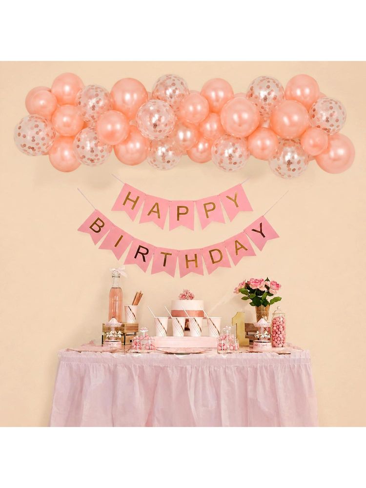 Special You Rose Gold Birthday Kit With Metallic Balloons, Confetti Balloons & Banner (23 Pcs)-picture-21