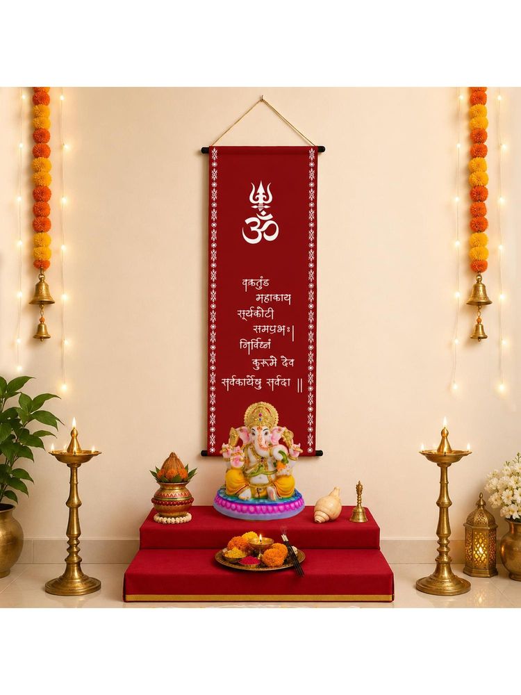 Special You Om Fabric Scroll Backdrop For Ganesh Chaturthi, Pooja & Temple-picture-41