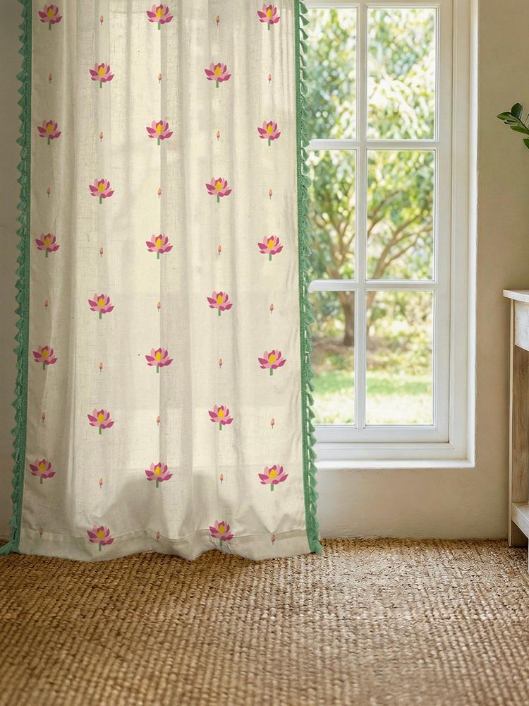 Urban Space 100% Cotton Curtain, 5 Ft - Lotus Aura Pink-picture-4