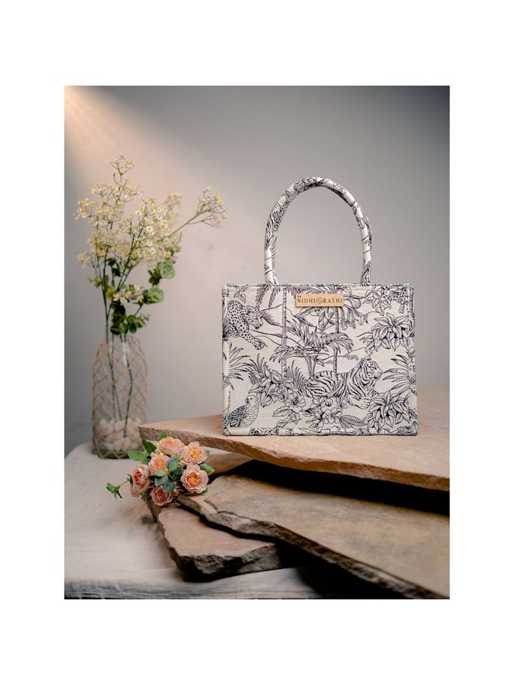 NR BY NIDHI RATHI Floral Printed Structured Tote Bag-picture-27